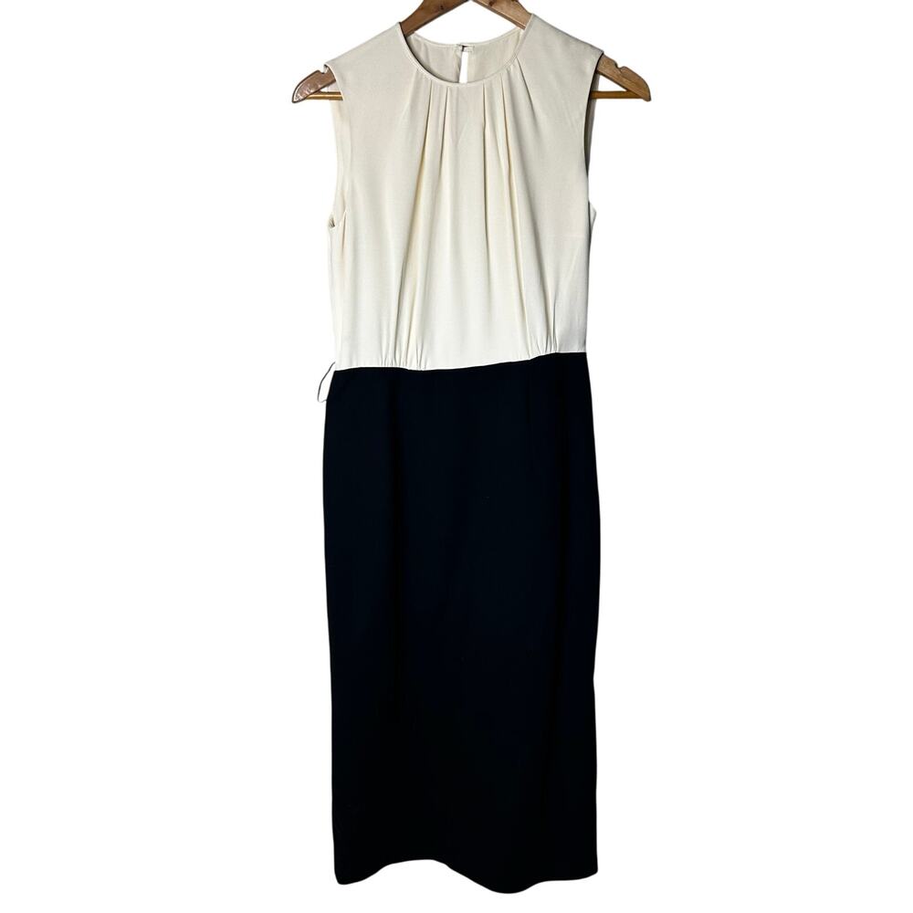 Michael Kors Dress Size 4 Vintage Classic Timeless Wool Blend Cream‎ Black